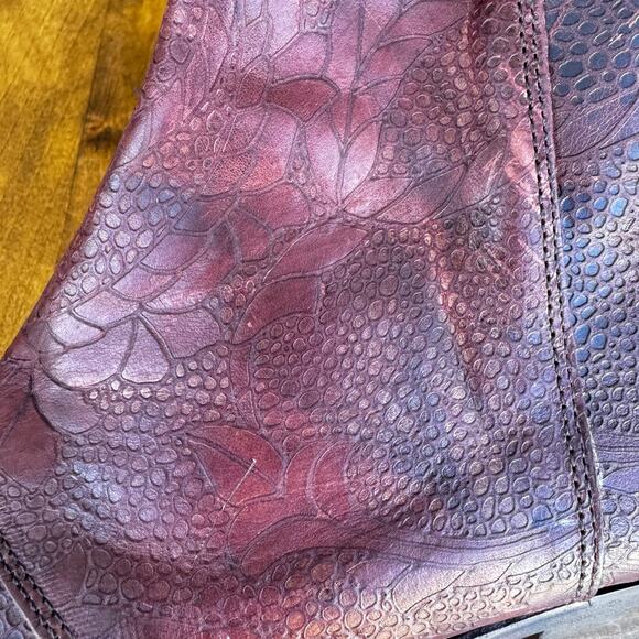 Wolverine Roxanna Booties Leather Size 7 Rose Floral Embossed Brown Runs Small - Picture 6 of 11